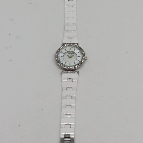 Anne Klein 12/2275SVST Women's 30mm White Ceramic Watch & Bracelet Set - Picture 6 of 12